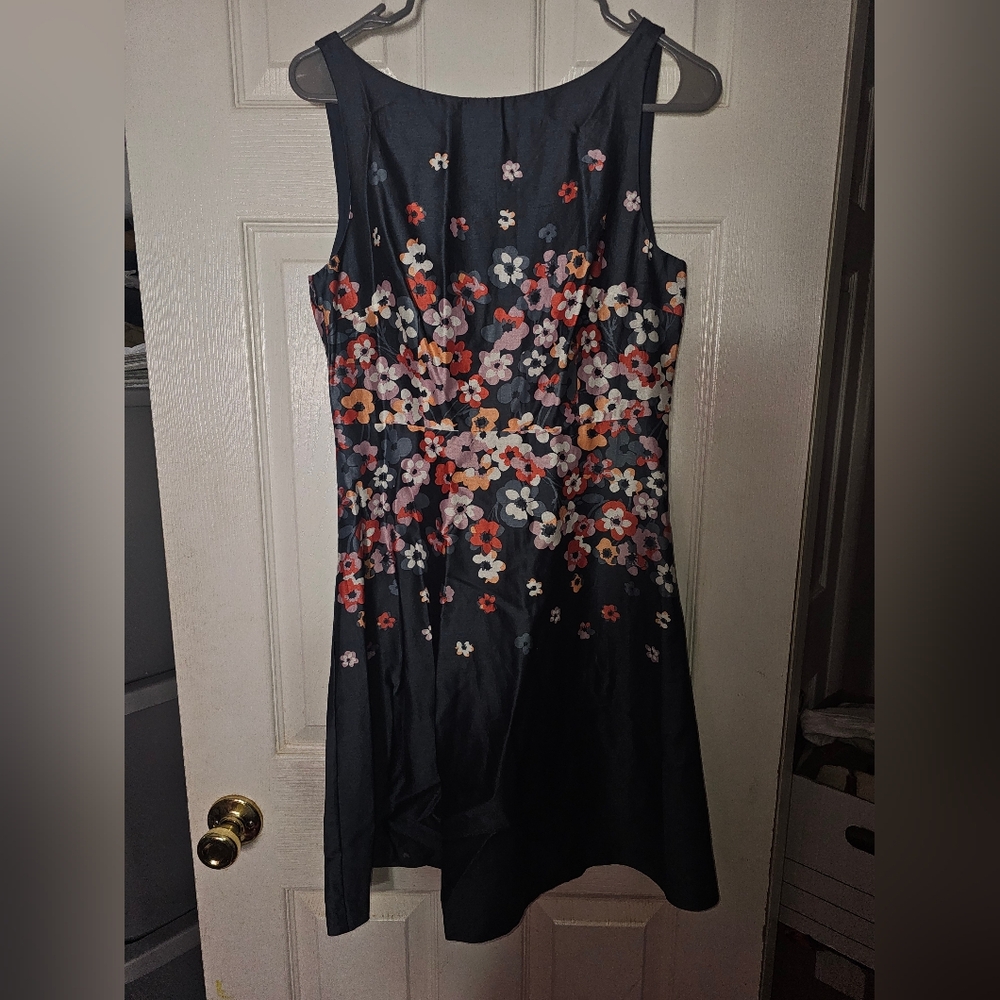 Loft Garden Boat Neck A Line Floral Sleeveless Dress NEW SZ 2